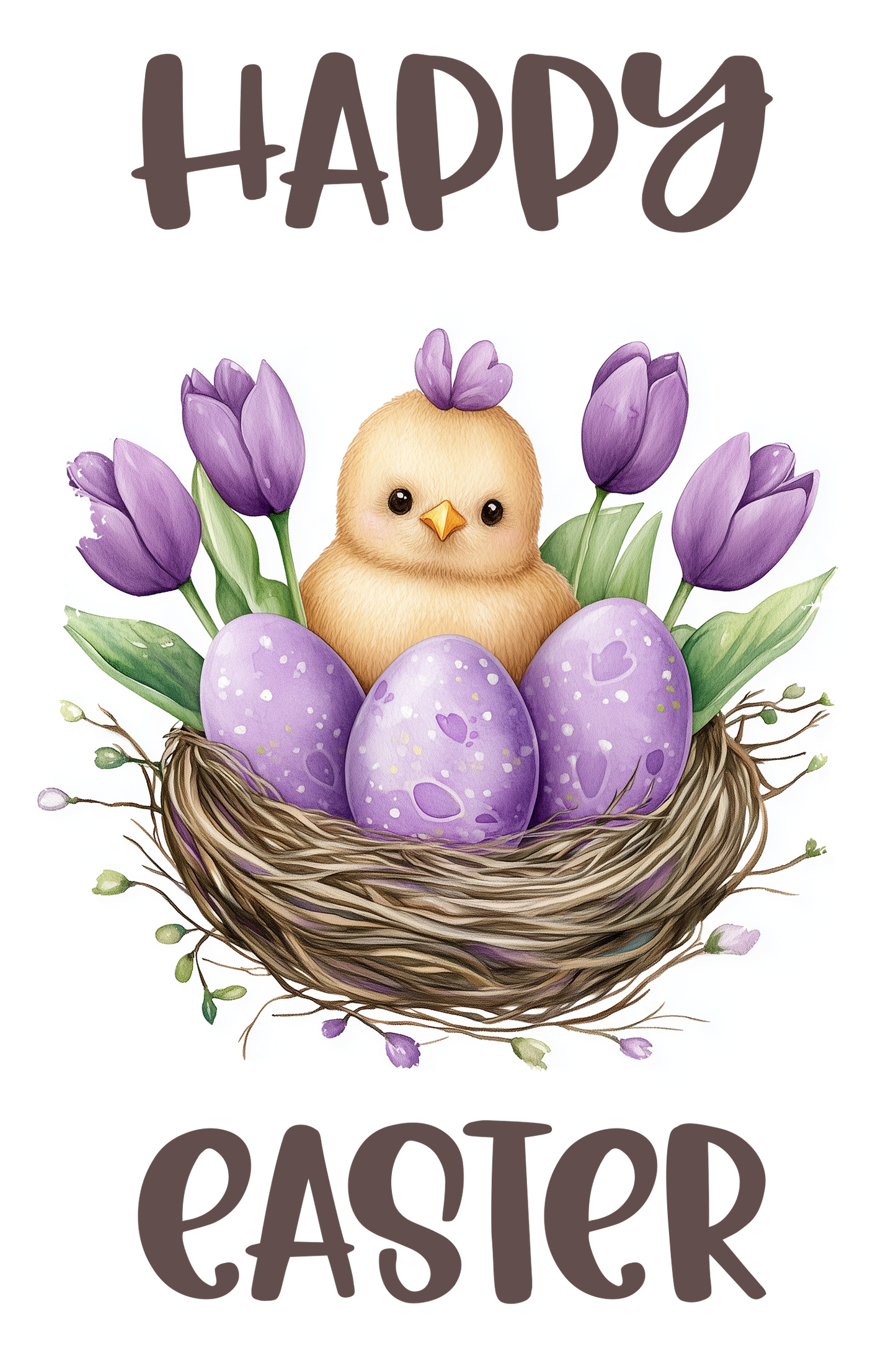 Happy Easter Purple Chick Bunny Towels/Towel Set - Sublimation
