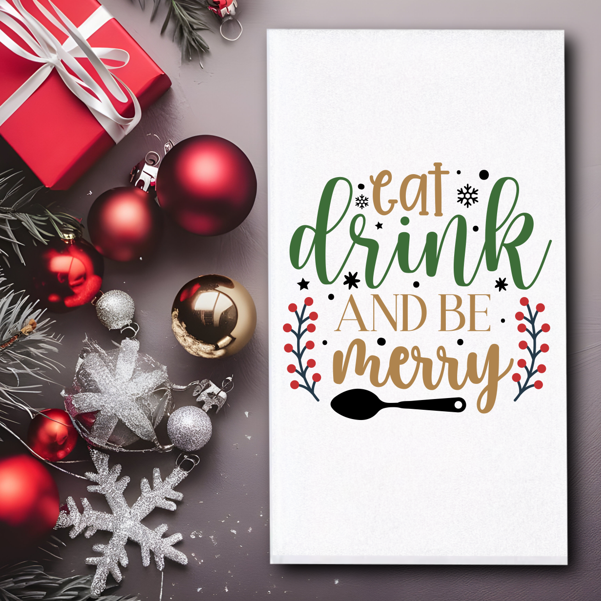 Eat Drink Be Merry Towel - Sublimation