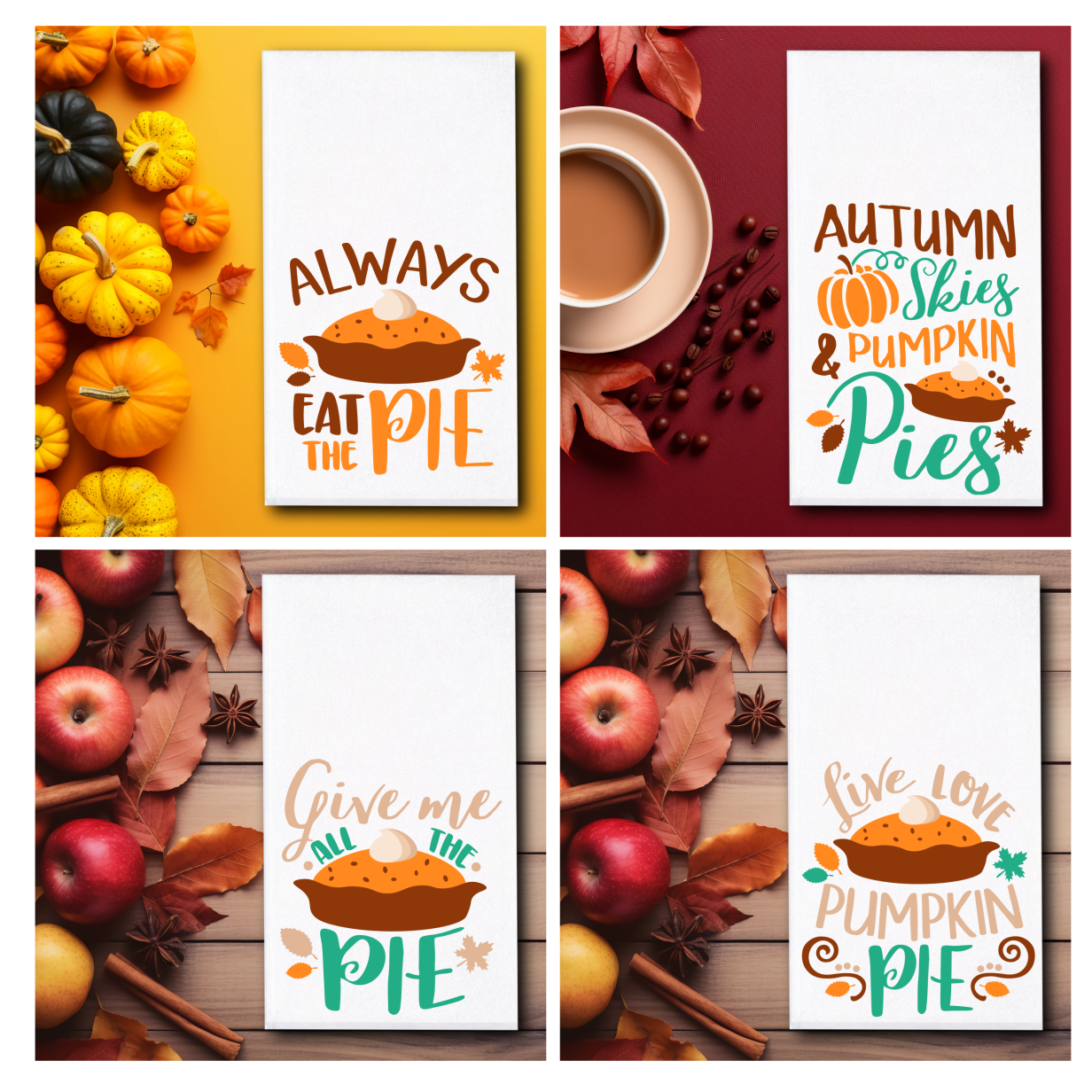 Pie Themed Towels - Sublimation
