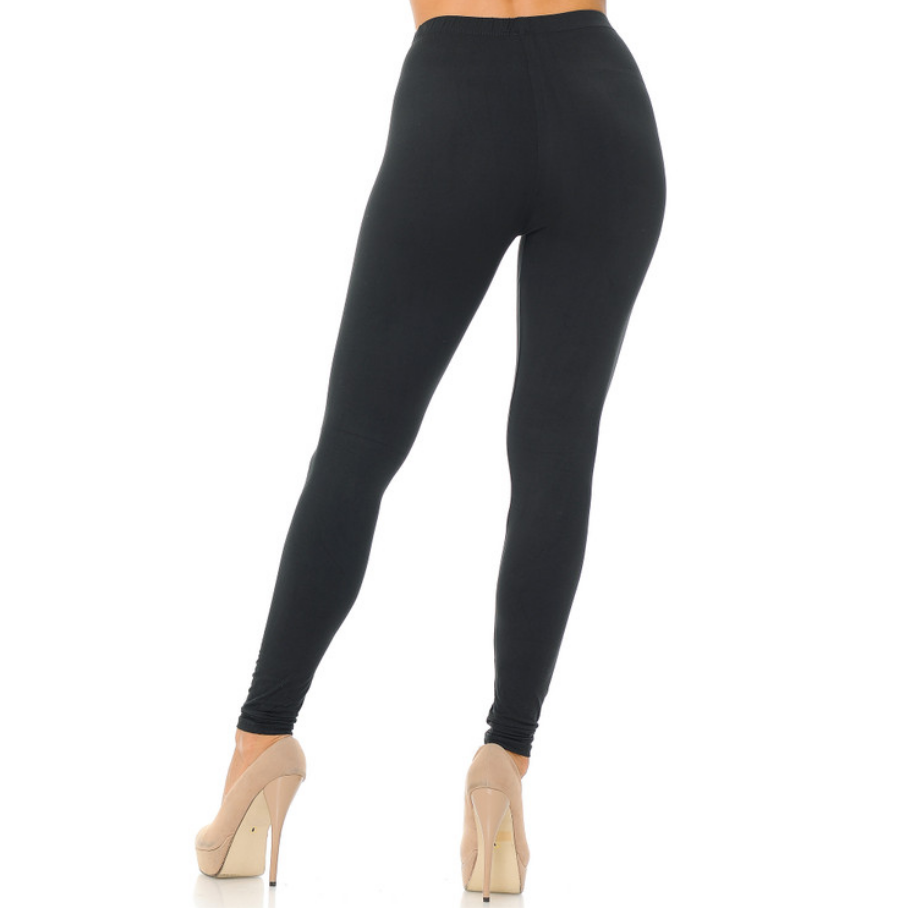 Buttery Smooth Basic Solid Leggings Black