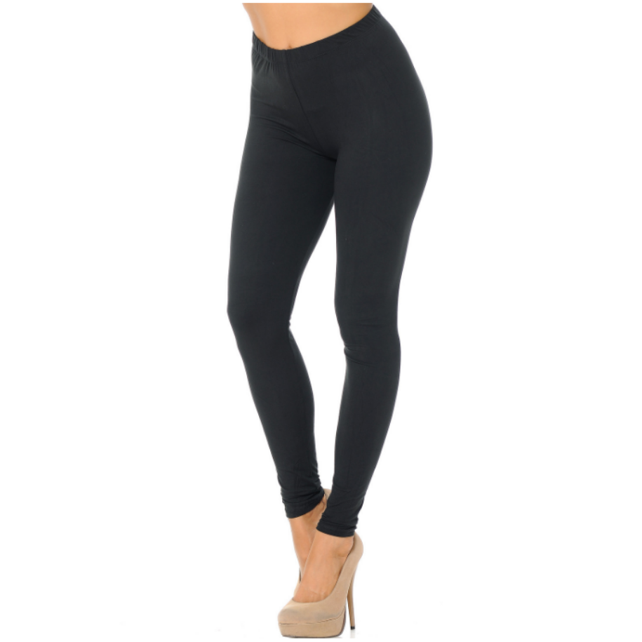 Buttery Smooth Basic Solid Leggings Black
