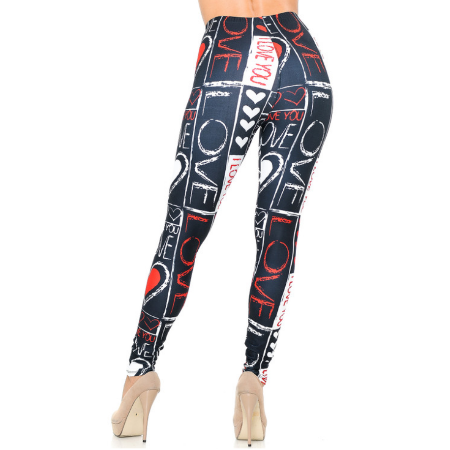 Creamy Soft Heart and Love Leggings