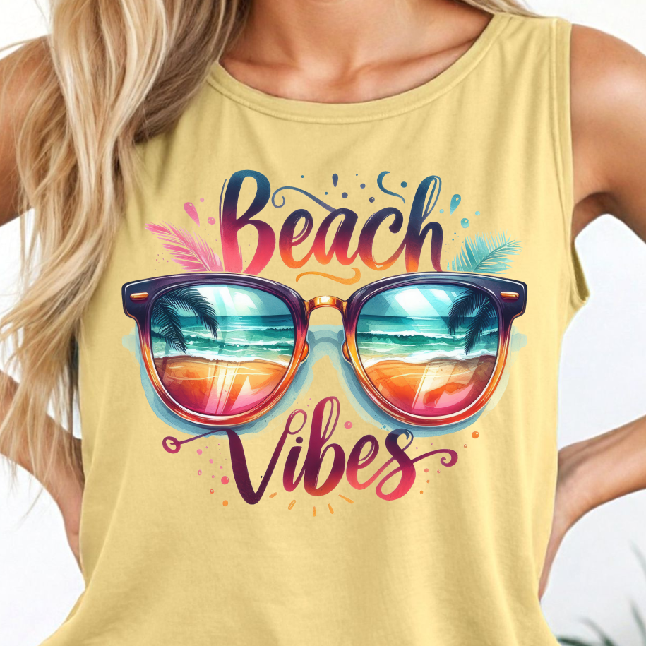 Beach Vibes Sunglasses Shirt - Screenprinted SUM5