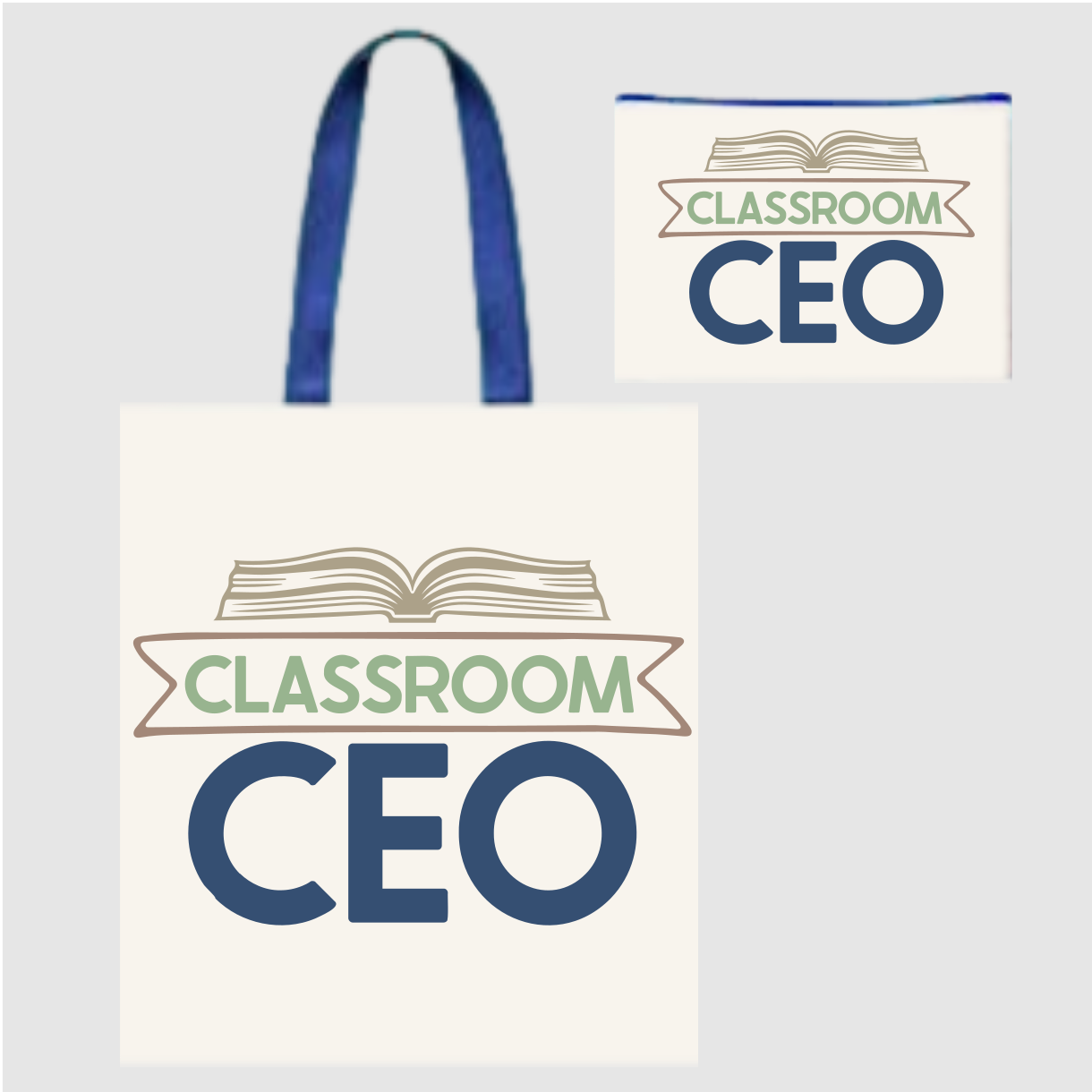 Sublimated Canvas Tote Bag with Matching Makeup Bag Duo