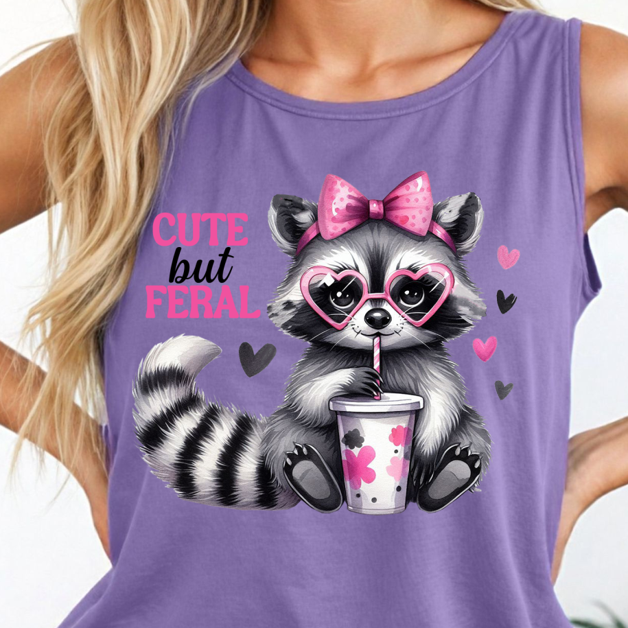 Cute But Feral Shirt - Screenprinted SUM10
