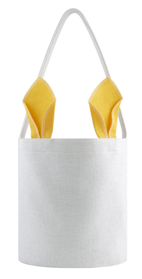 Personalized Easter Basket Tote w/ Colored Ears - Sublimated