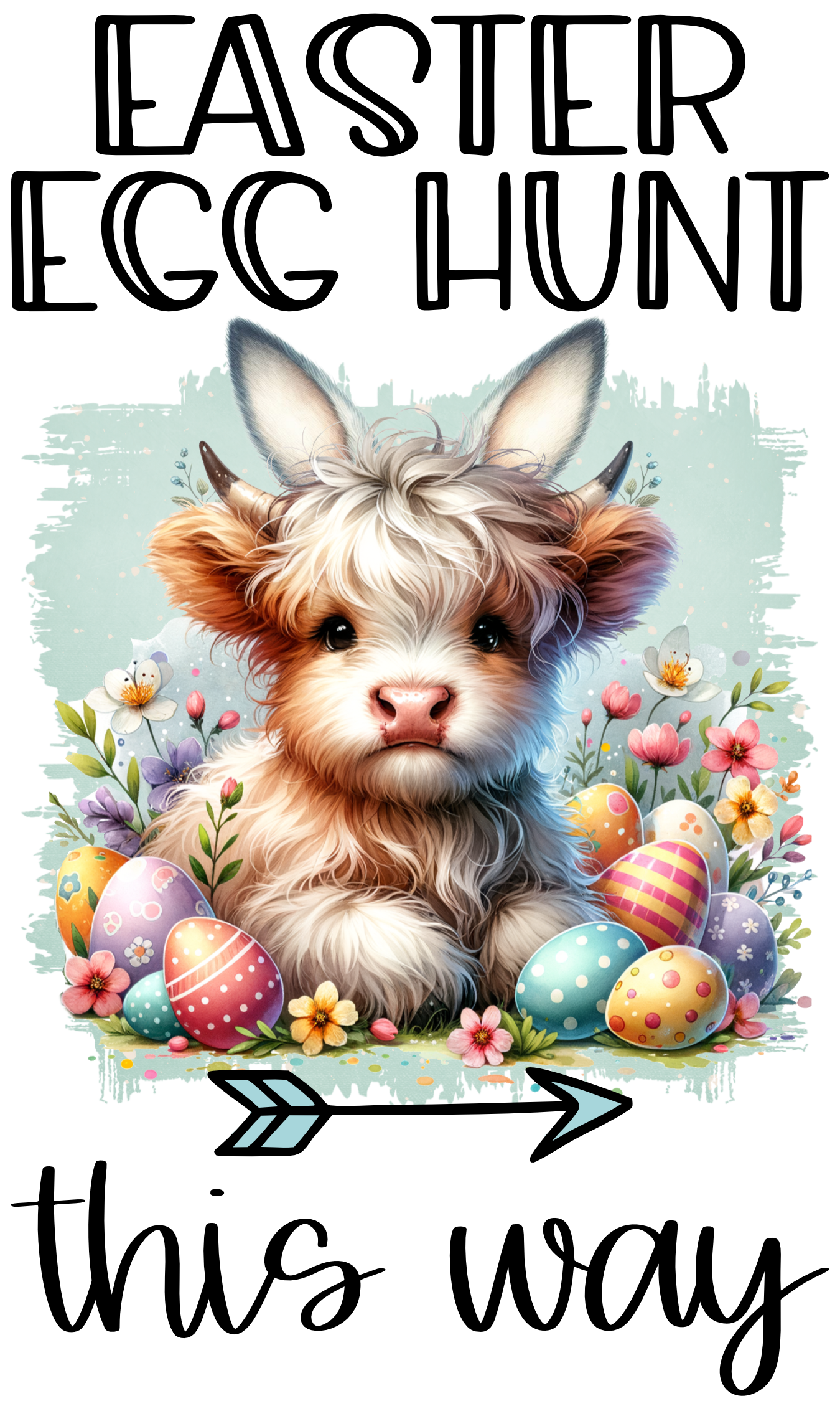 Easter Hyland Cow Towels/Towel Set - Sublimation