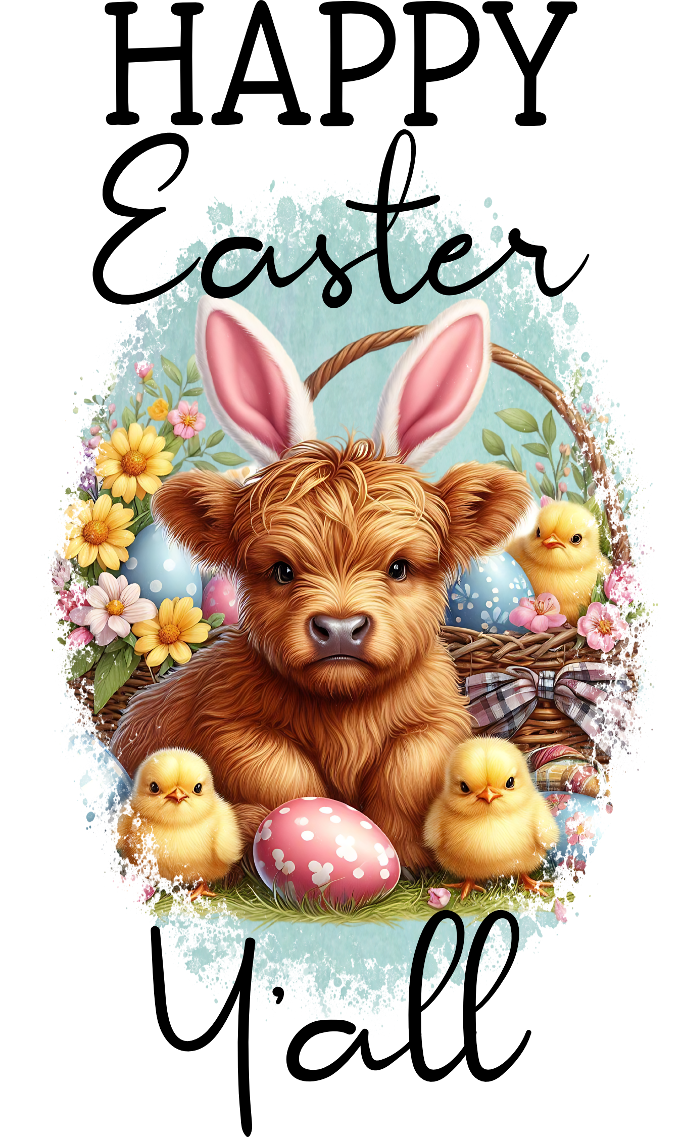 Easter Hyland Cow Towels/Towel Set - Sublimation