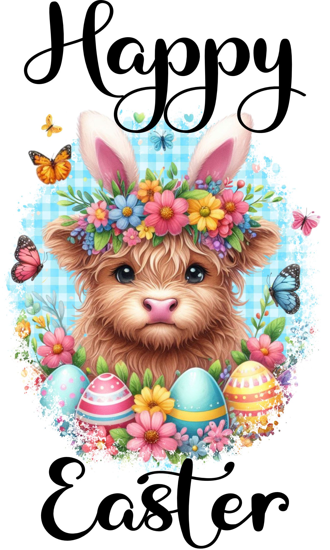 Easter Hyland Cow Towels/Towel Set - Sublimation