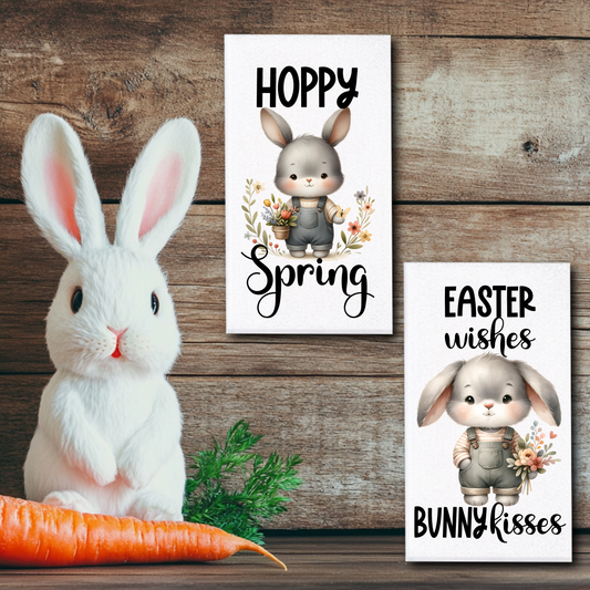 Grey Easter Bunny Towels/Towel Set - Sublimation