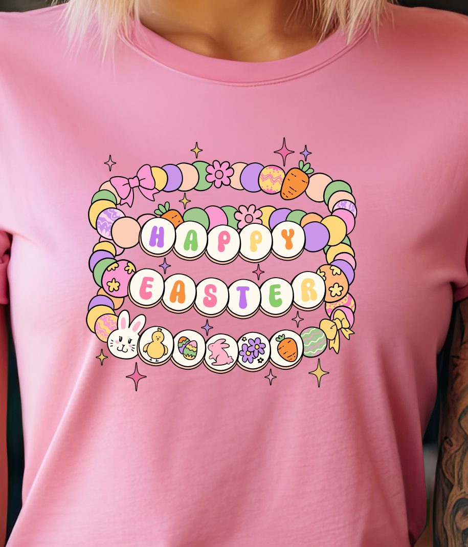 Happy Easter Charm Bracelet Shirt E3 - Screenprinted