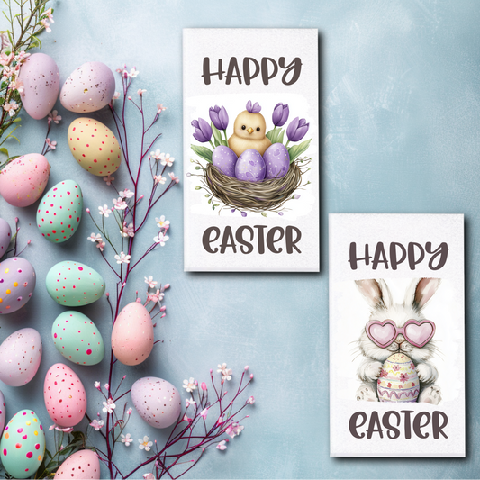 Happy Easter Purple Chick Bunny Towels/Towel Set - Sublimation