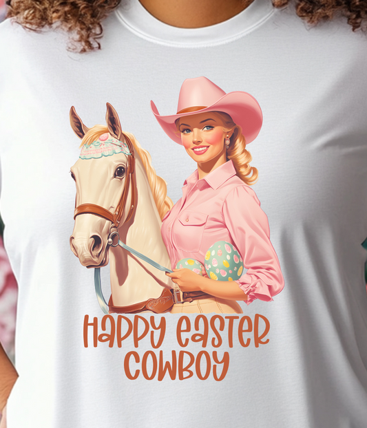 Happy Easter Cowboy Shirt E26 - Screenprinted
