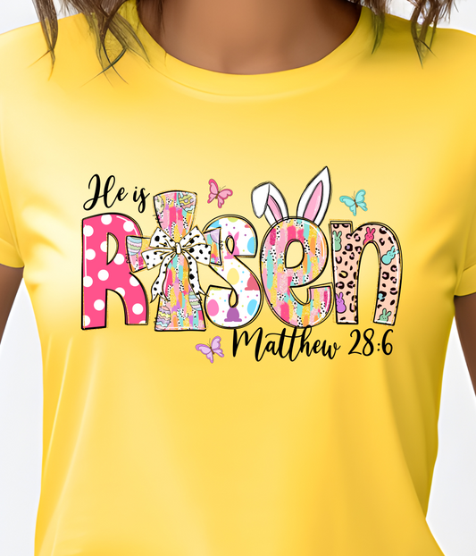 He Is Risen Doodle Shirt E21 - Screenprinted