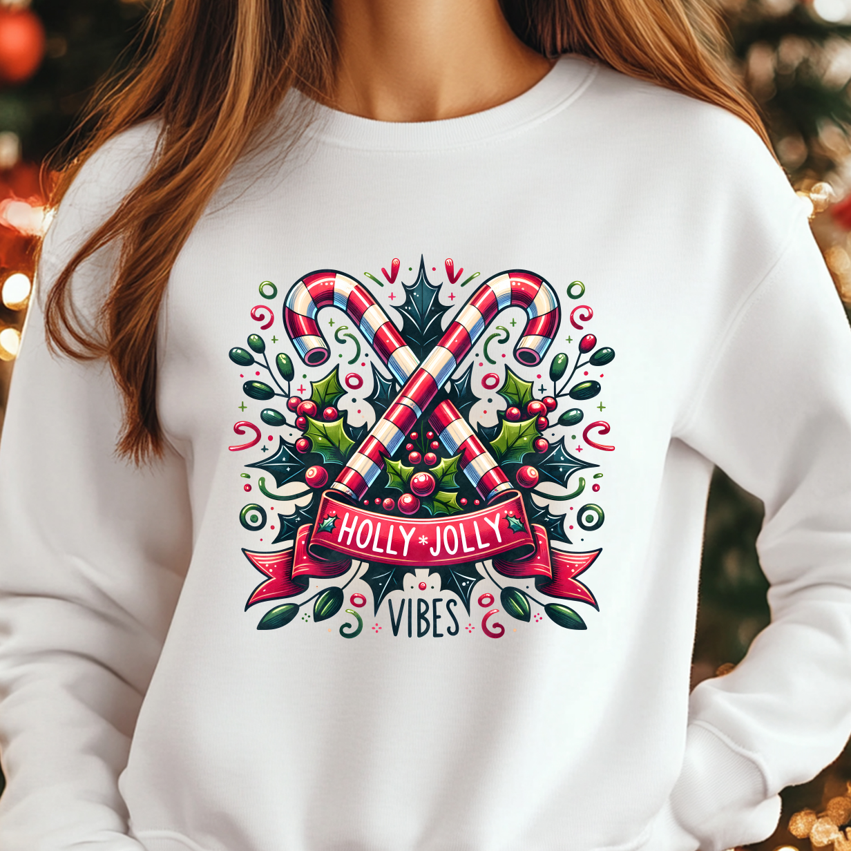 Holly Jolly Vibes Shirt CH66 - Screenprinted