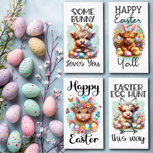 Easter Hyland Cow Towels/Towel Set - Sublimation