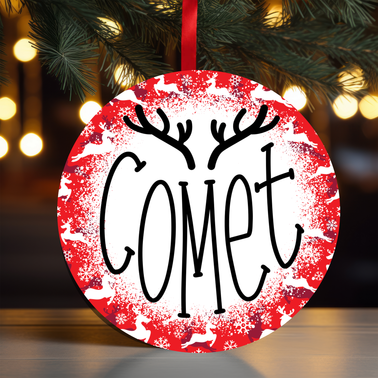 Reindeer Names Ornament Set OR218 - Sublimation