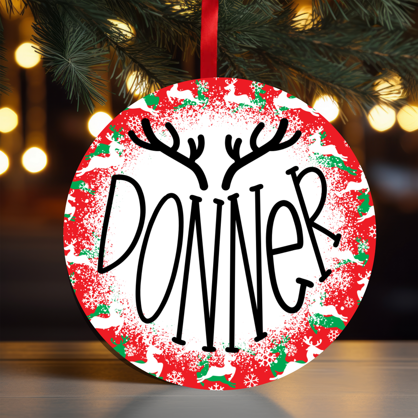 Reindeer Names Ornament Set OR218 - Sublimation