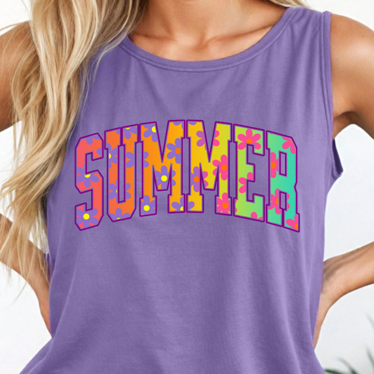 Summer Neon Floral Shirt - Screenprinted SUM38