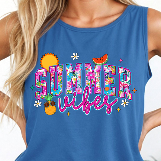 Summer Vibes Emojis Shirt - Screenprinted SUM42