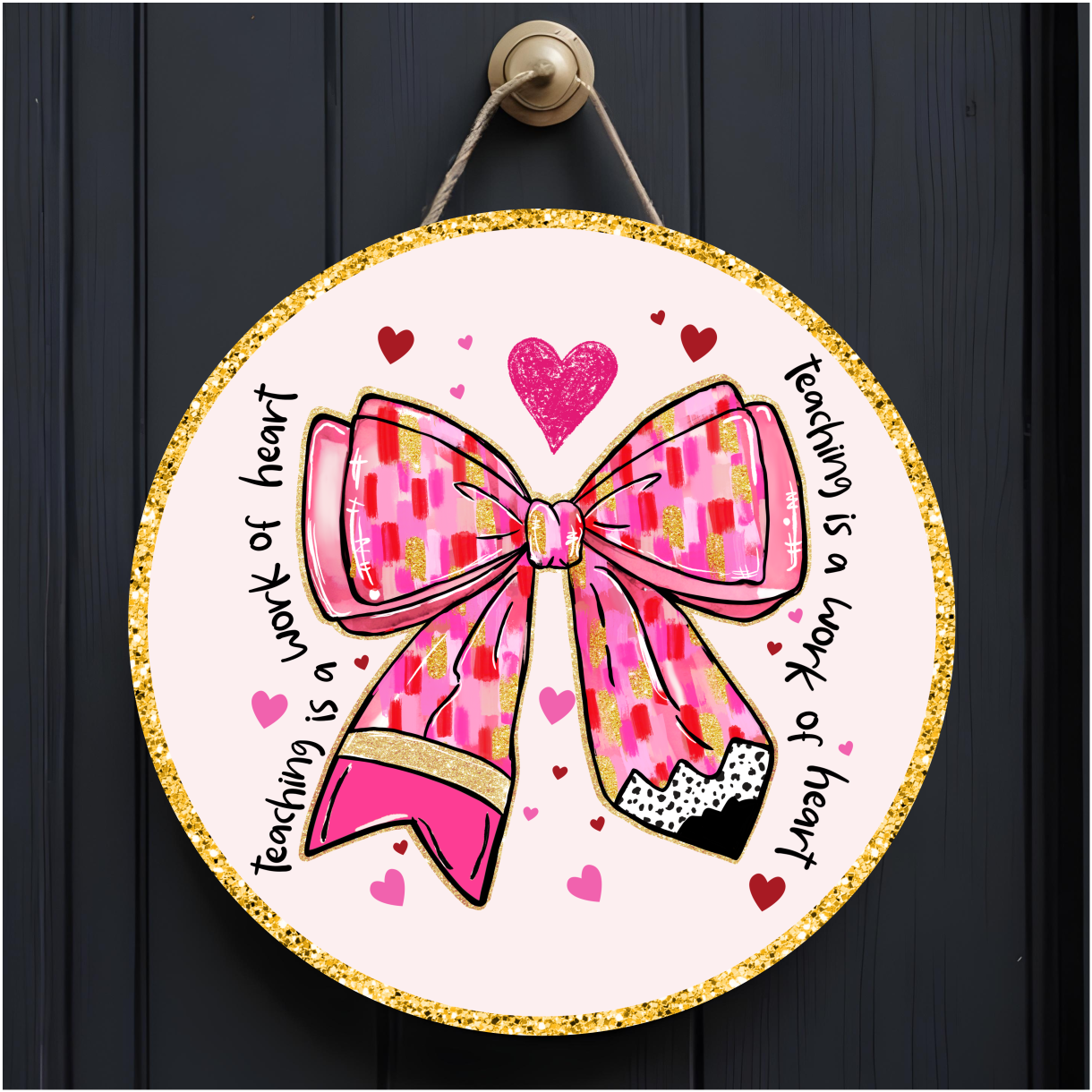 10" Teacher/School Theme Door Hanger - Sublimated