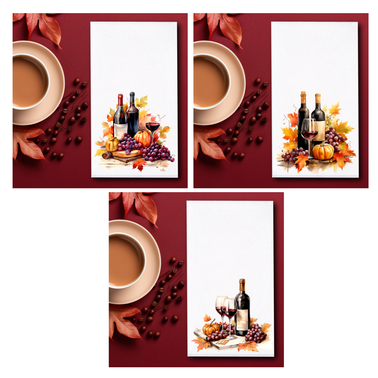 Thanksgiving Wine Towels - Sublimation