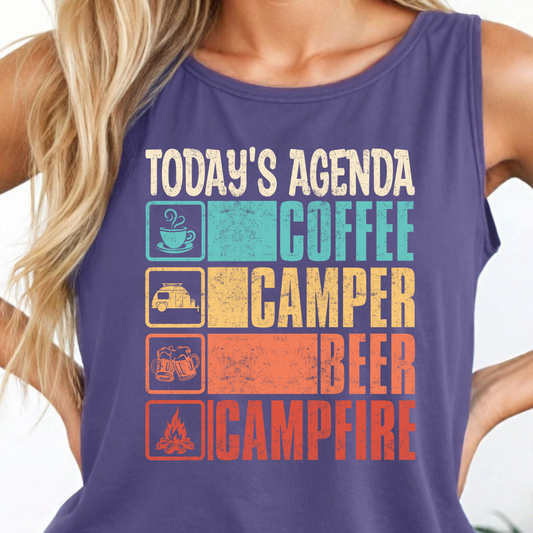 Todays Agenda Camping Shirt - Screenprinted SUM51