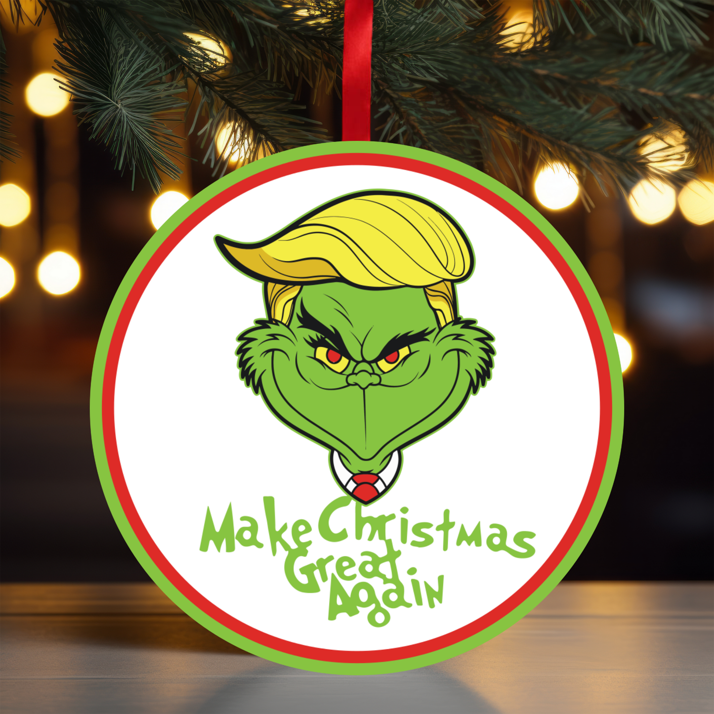 Trump Christmas Great Again Ornament OR116 - Sublimation