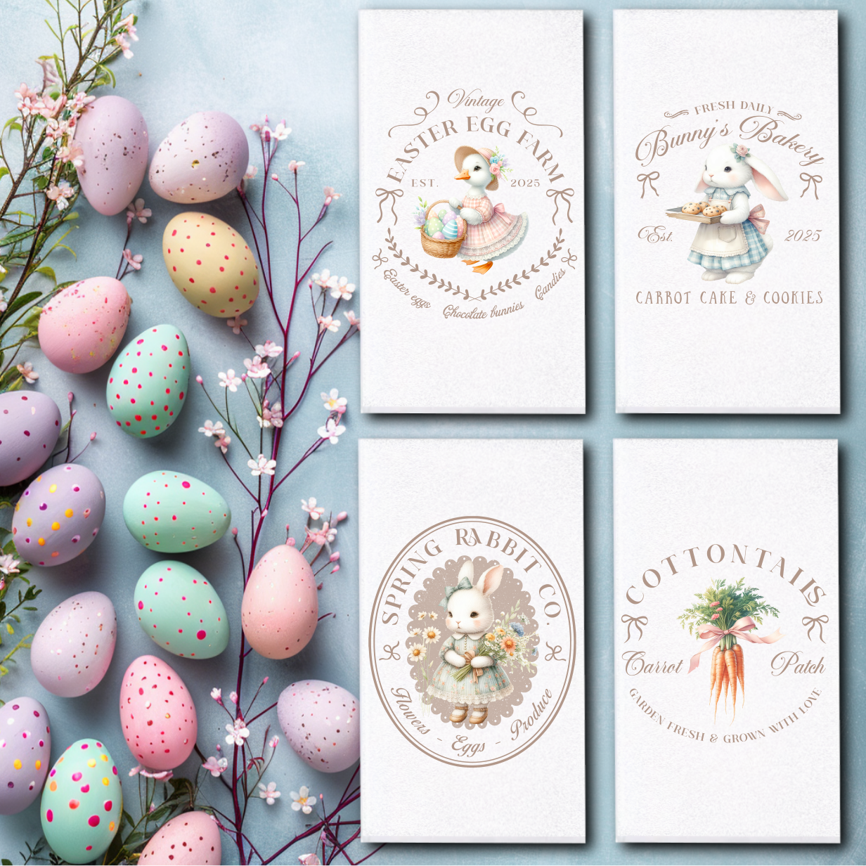 Vintage Easter Towels/Towel Set - Sublimation