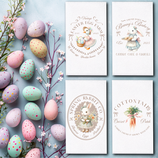 Vintage Easter Towels/Towel Set - Sublimation