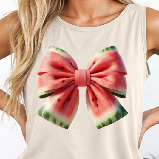 Watermelon Coquette Bow Shirt - Screenprinted SUM52