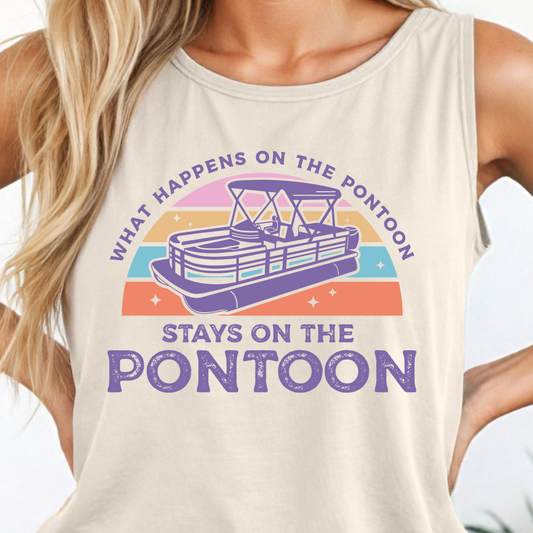 What Happens On The Pontoon Shirt - Screenprinted SUM54