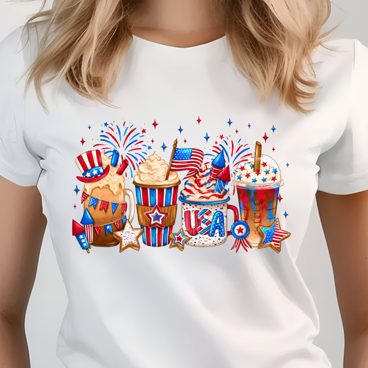 4th Of July Latte Shirt - Screenprint