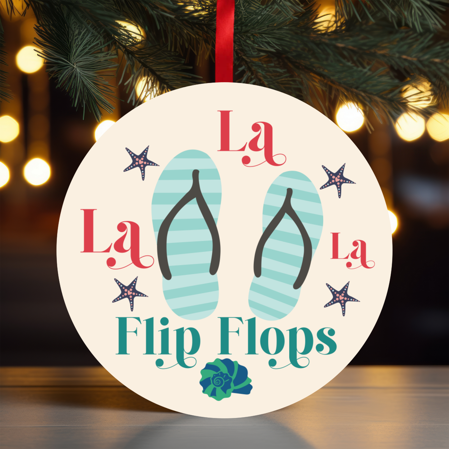 La La La Flip Flops Ornament OR17 - Sublimation