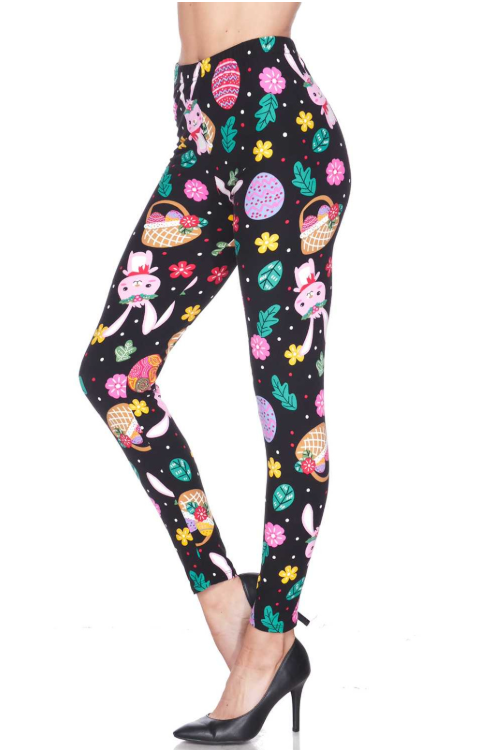 Buttery Smooth Cute Bunnies and Easter Egg Leggings