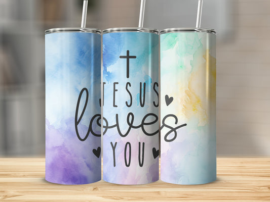 Jesus Loves You Pastels Tumbler