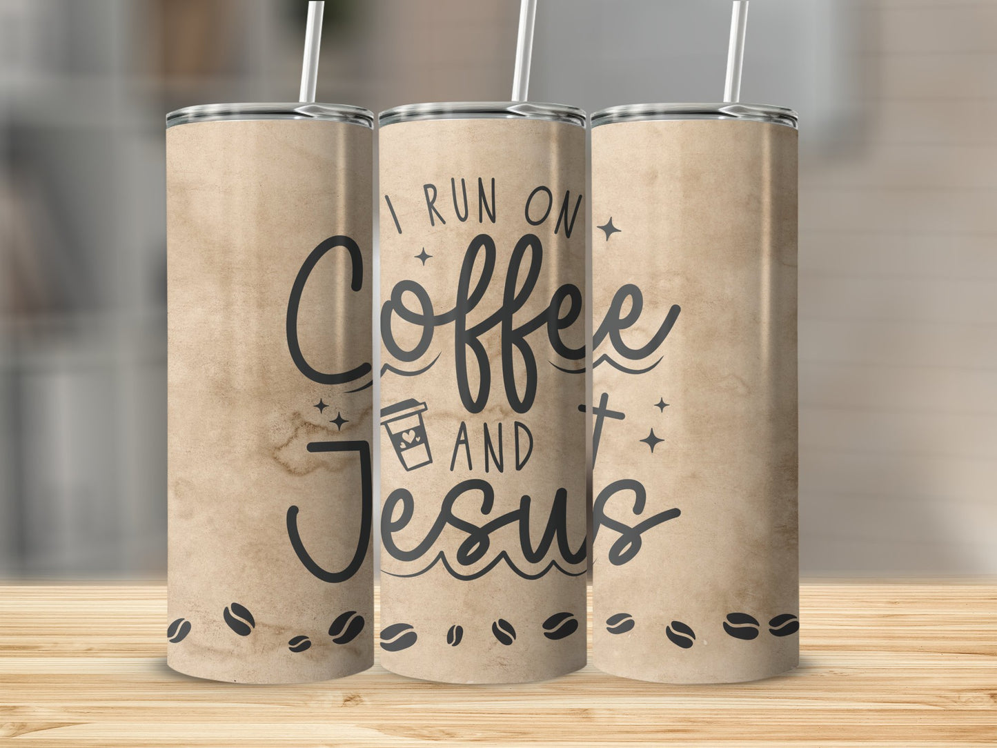 I Run On Coffee And Jesus Tumbler