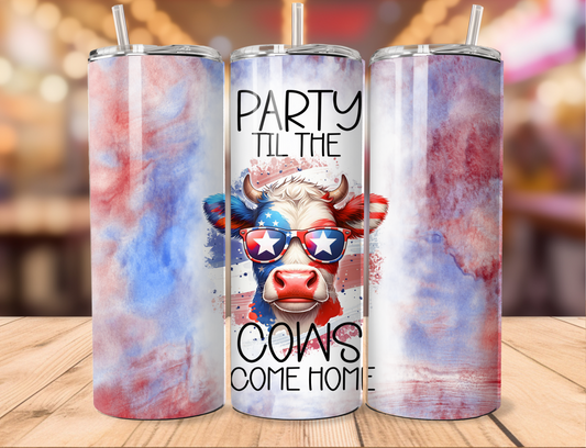 Cloudy Party Cows Come Home Tumbler