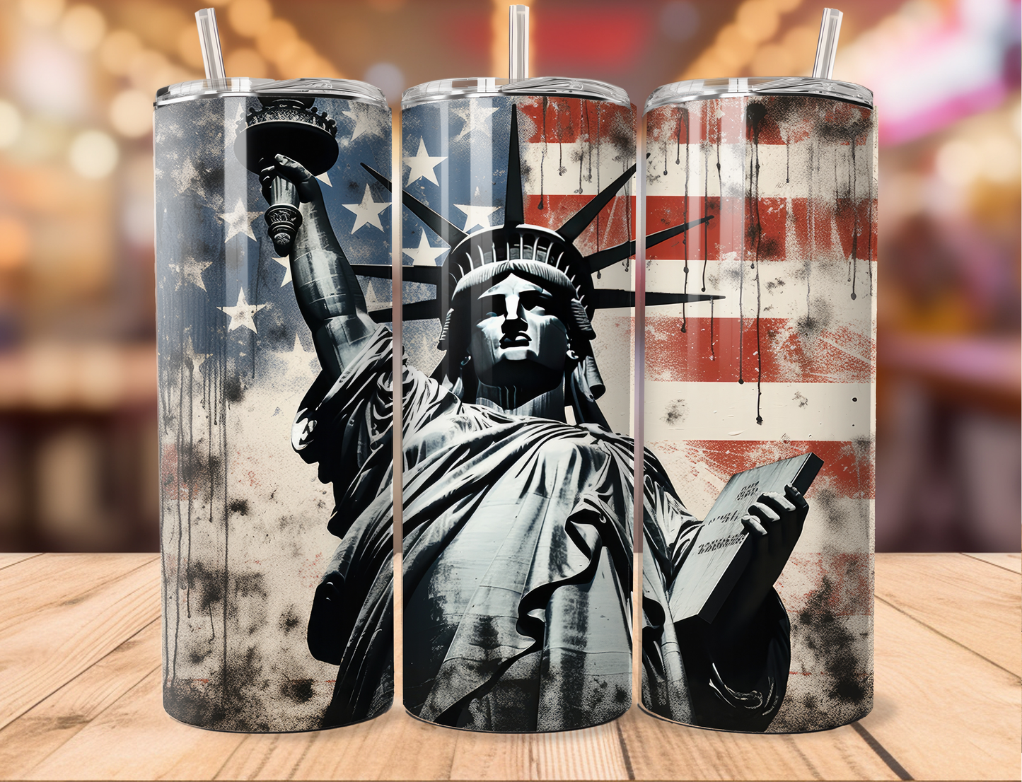 Distressed Flag w Liberty Tumbler