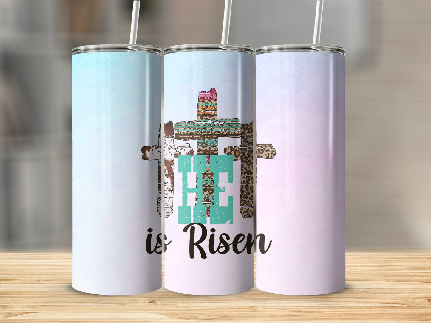 He Is Risen Crosses Easter Tumbler