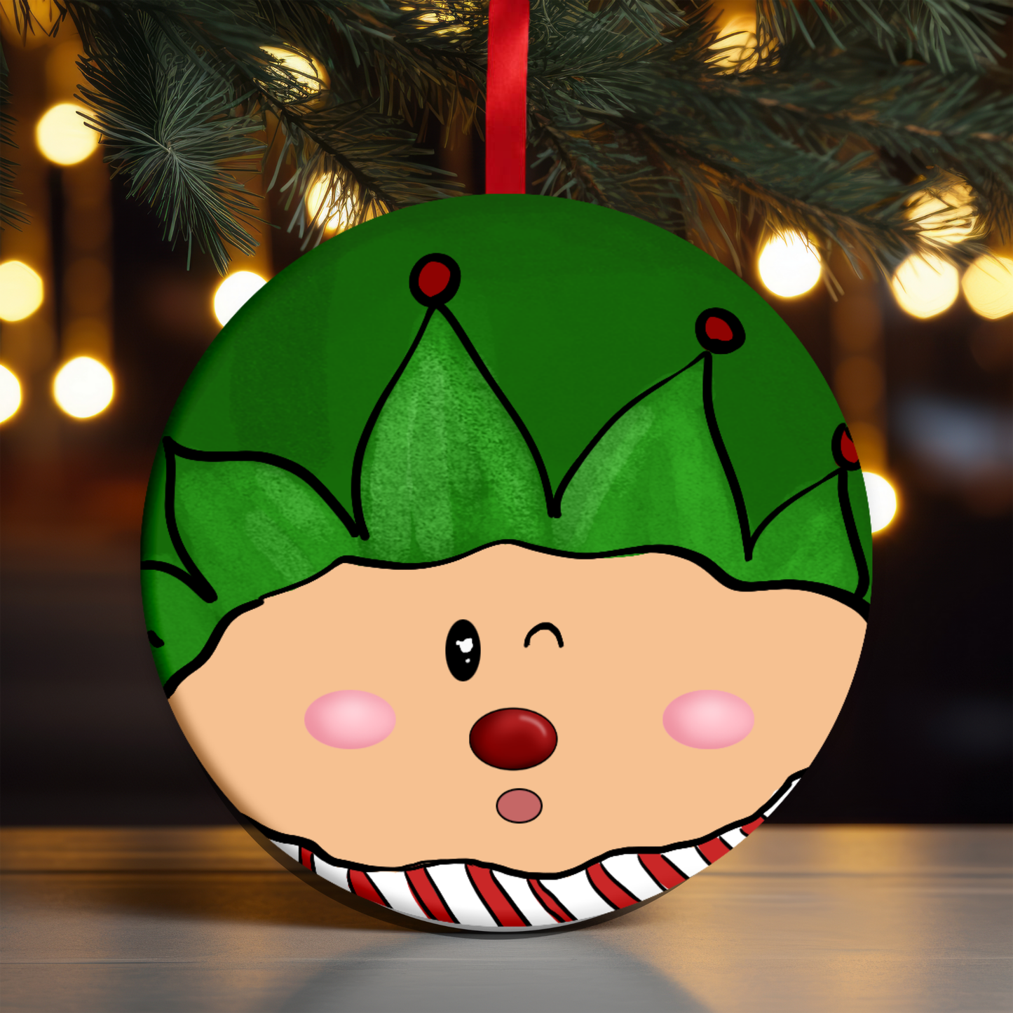 Elf Face Ornament OR12 - Sublimation