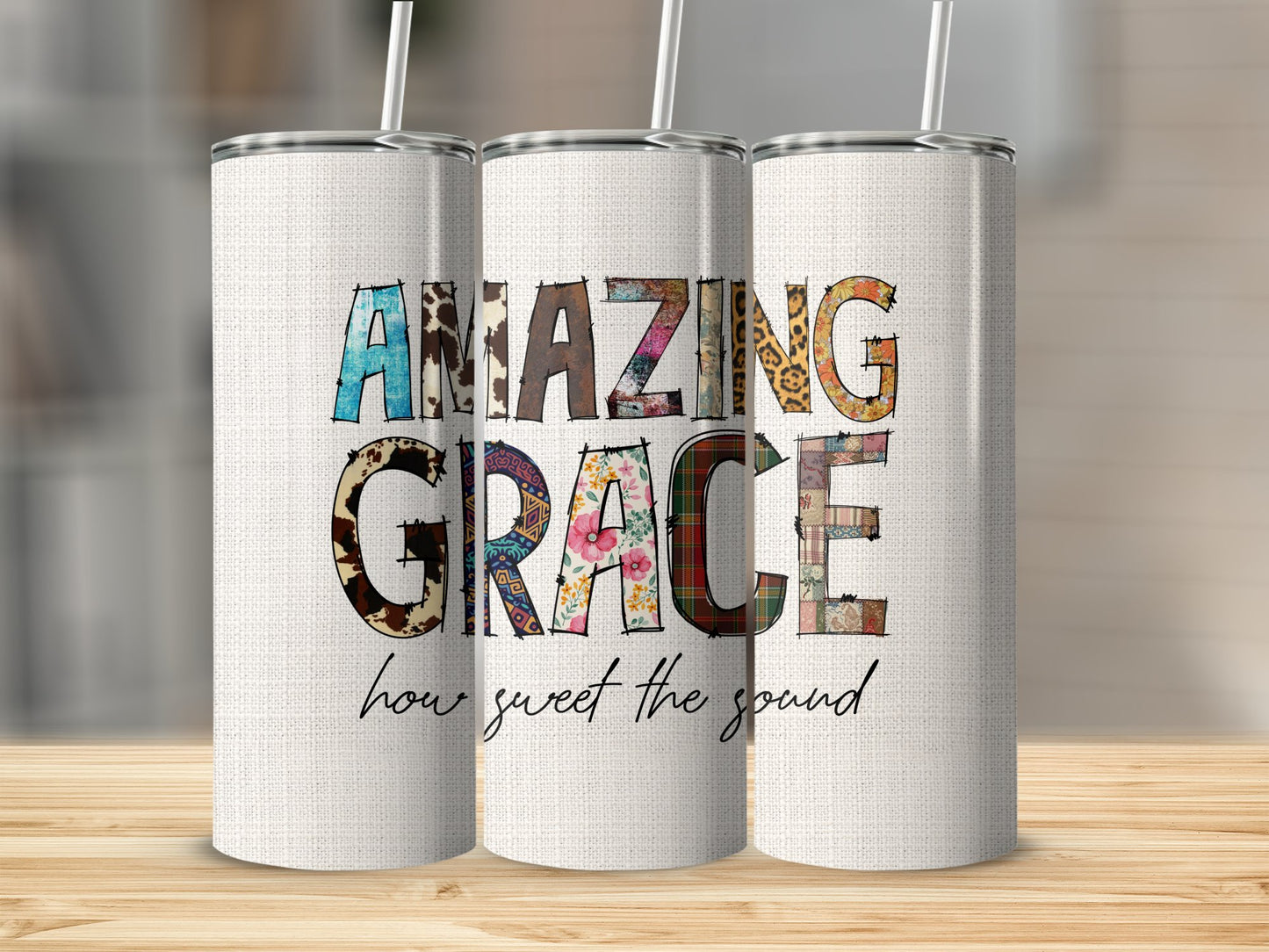 Amazing Grace Graphic Font Tumbler