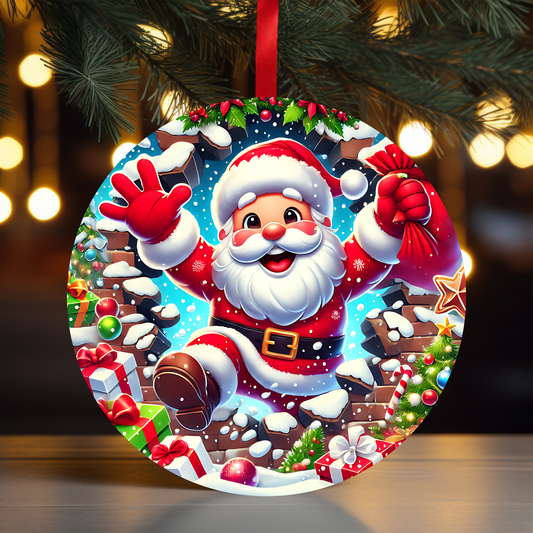 Funny Santa Ornament OR3 - Sublimation