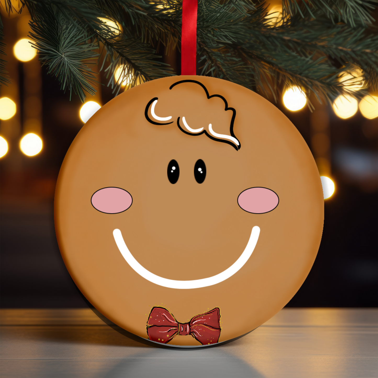 Gingerbread Face Ornament OR7 - Sublimation