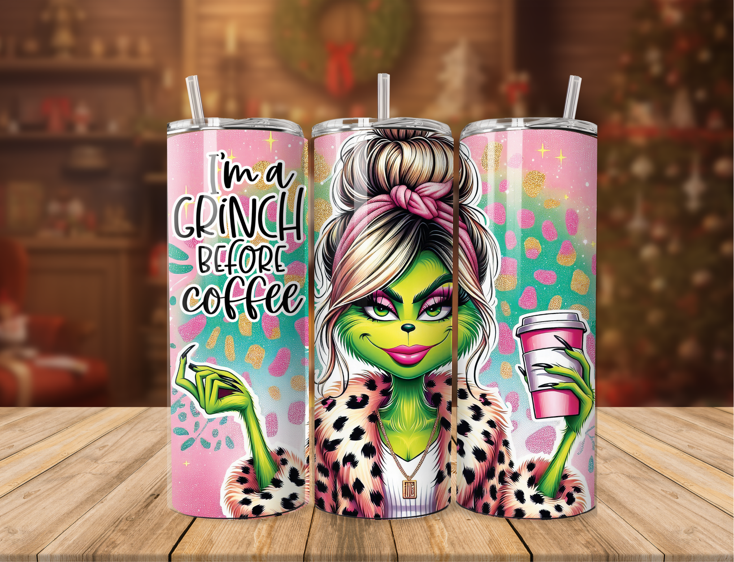 Grinch Before Coffee Tumbler