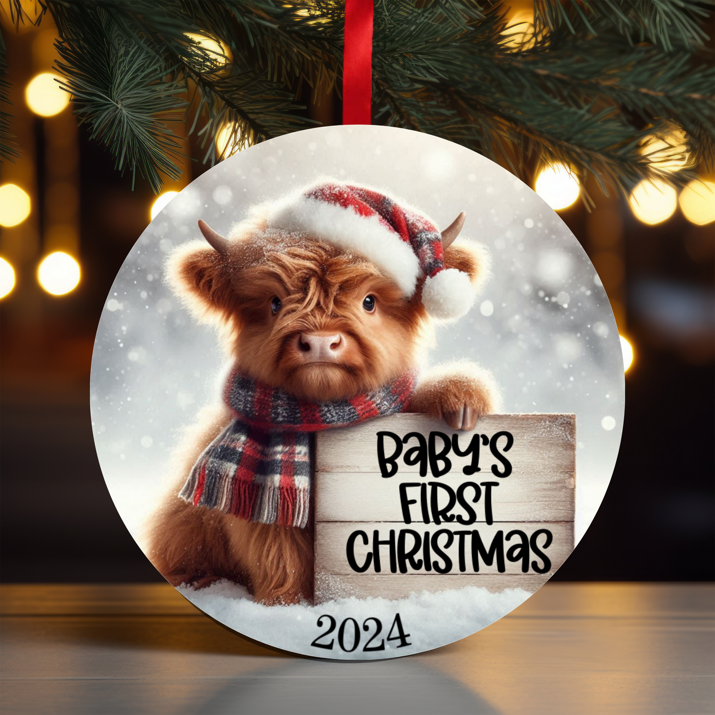 Hyland Baby's First Christmas 2024 Ornament OR4- Sublimation