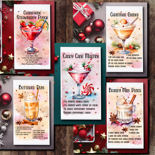 Medium Drink Christmas Recipe Towels/Towel Set - Sublimation