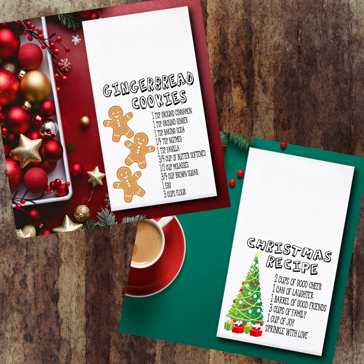 Mini Christmas Recipe Towels/Towel Set - Sublimation