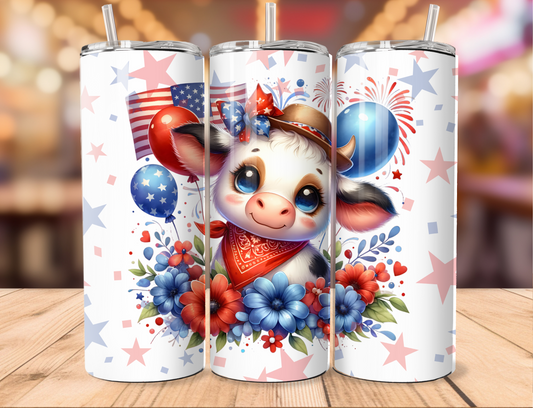 Patriotic Baby Highland Black White Tumbler