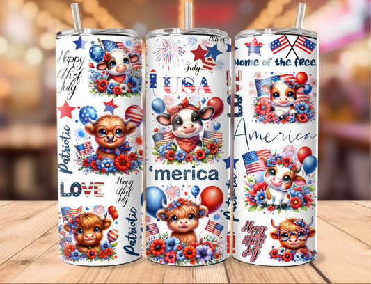 Patriotic Baby Highland Collage Tumbler